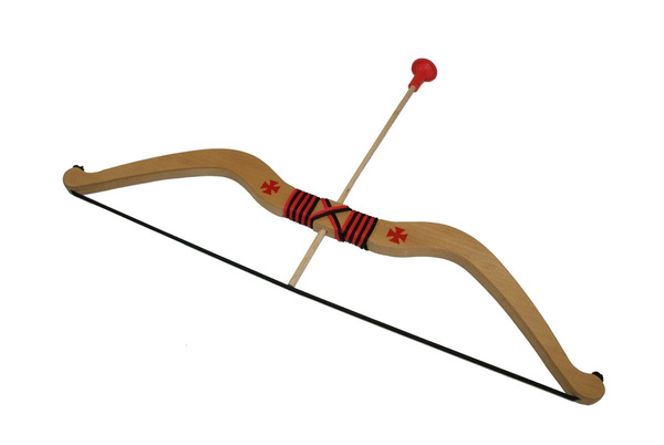 Łuk drewniany mini 45cm bezpieczny + 2 strzalki