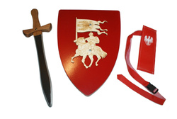 Tarcza średnia z rączką jeździec i miecz 49 z pochwą