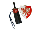 Zestaw rycerski mini tarcza + miecz 41cm z pochwą