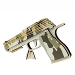 Pistolet na gumki 6 strzałowy ze sklejki - moro