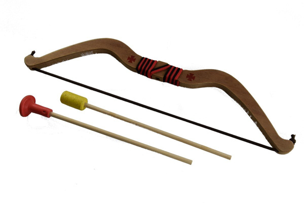 Łuk drewniany mini 45cm bezpieczny + 2 strzalki