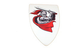 Tarcza średnia z rączką groźny rycerz 29x39