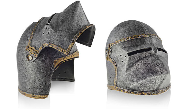 Rycerz krzyżak duży - tunika z kapturem, hełm, tarcza i miecz 71 z pochwą