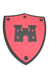 Zestaw piankowy Rycerz czerwony - miecz i tarcza (zamek)