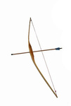 Łuk drewniany z otworem 93cm + kołczan + 3 strzały