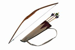 Zestaw łuk jesionowy 120cm + kołczan + 3 strzały