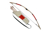 Zestaw łuczniczy biało-czerwony: łuk ok 115 cm + kołczan + 3 strzały