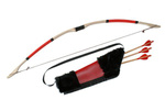 Zestaw łuczniczy extra (różne kolory): łuk ok 115cm + kołczan + 3 strzały