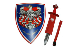 Tarcza średnia z rączką orzeł granatowe tło i miecz 52 z pochwą