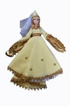 Strój średniowieczny Dama Dworu - suknia żółta - hand made - miniaturka