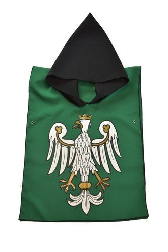 Rycerz orzeł zielony - tunika z kapturem, tarcza i miecz 50 z pochwą