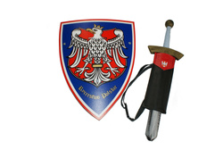 Tarcza średnia z rączką orzeł granatowe tło i miecz 57 z pochwą