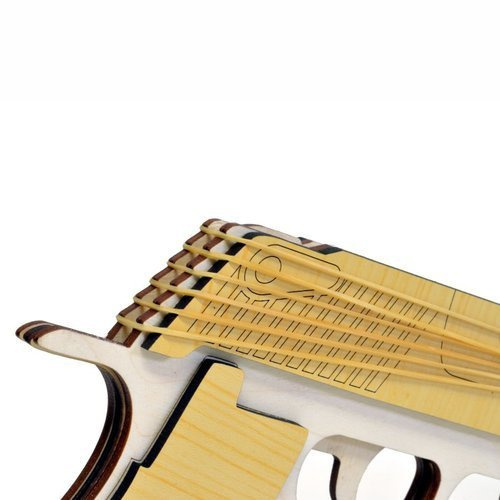 Pistolet na gumki 6 strzałowy ze sklejki