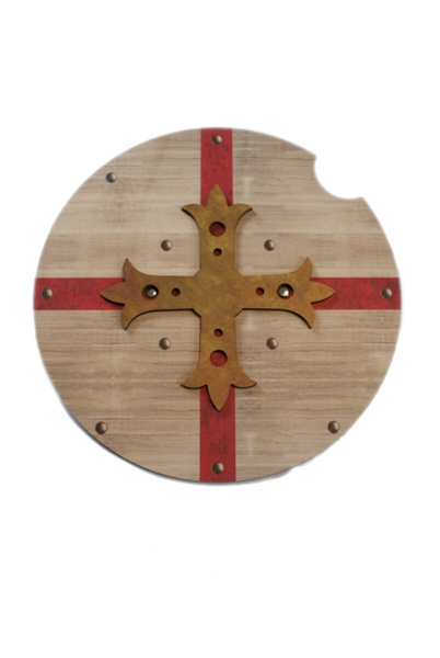 Tarcza rycerska z krzyżem okrągła 30cm