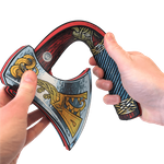 Zestaw wikinga miecz tarcza i topór Liontouch