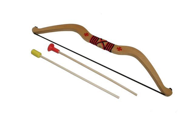 Łuk drewniany mini 60cm bezpieczny + 2 strzalki