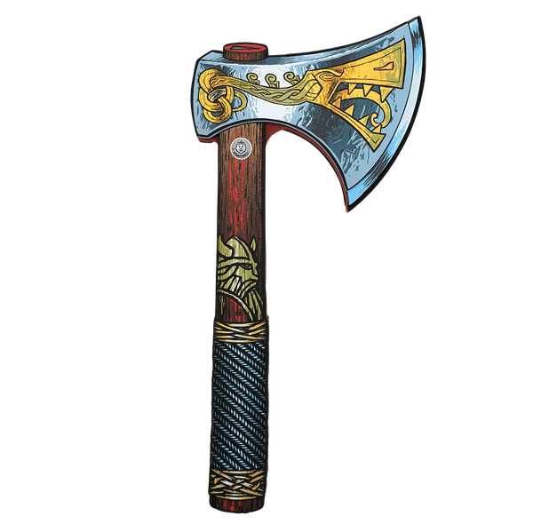 Zestaw wikinga miecz tarcza i topór Liontouch