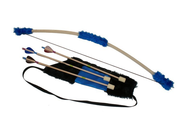 Łuk drewniany futerko 100cm + kołczan + 3 strzały (różne kolory)