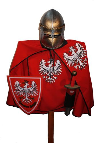Rycerz ciężkozbrojny polski orzeł czerwony (średni b) - psi pysk, miecz 57cm