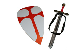 Zestaw duży Templariusz tarcza łezka miecz 71 pasek