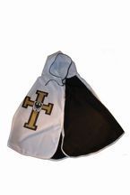 Rycerz Zakonny płaszcz biało-czarny z krzyżem i kapturem (mały)