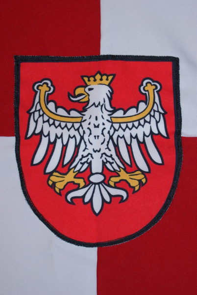 Zestaw rycerski tunika biało-czerwona + miecz i tarcza piankowe (jeździec)
